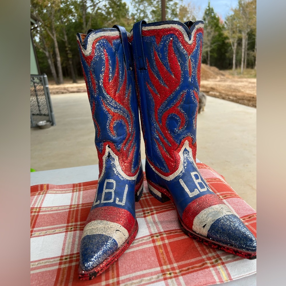 Hand painted vintage LBJ Acme boots.